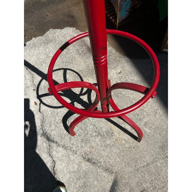 Rustic Red Wooden Vintage Hat/Coat Rack, Slight Condition Issue For Sale - Image 3 of 7
