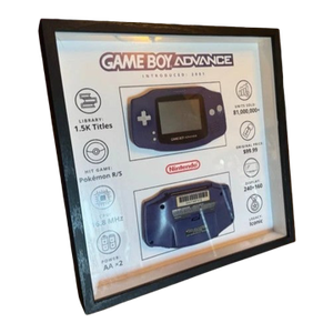 Game Boy Advance Shadow Box Display | Original Nintendo Gba Components | Framed Gaming Memorabilia
