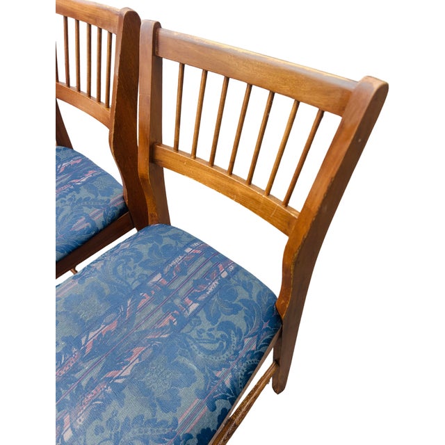 Set of 4 Mid-Century Modern Craddock Dining Chairs – Solid Walnut Spindle Back With Brass Ferrules – 1950s–1960s Retro Design For Sale - Image 15 of 16