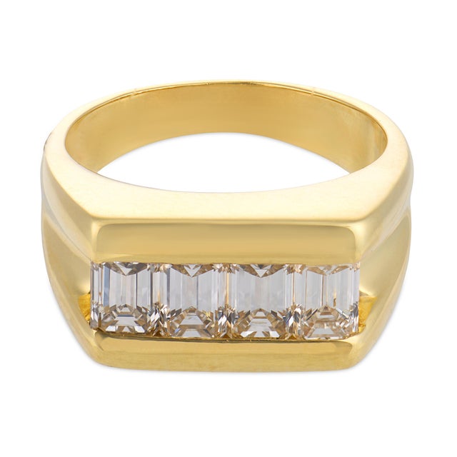 Contemporary Vintage 1.25 Carat Diamond 18k Yellow Gold Ring, Size 3.5 For Sale - Image 3 of 5