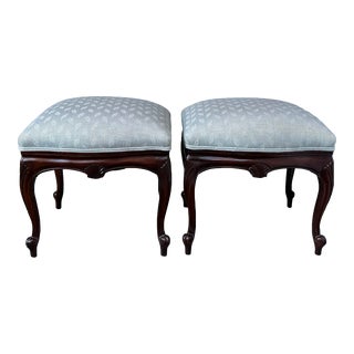 Pair Nicely Upholstered French Style Benches For Sale