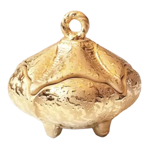 Mid-Century Modern 22 Karat Gold Ceramic Covered Candy Dish