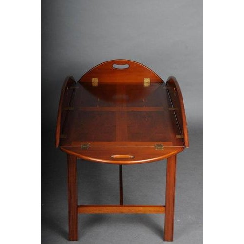 Antique English Captains Coffee Table in Yew Tree For Sale - Image 4 of 9