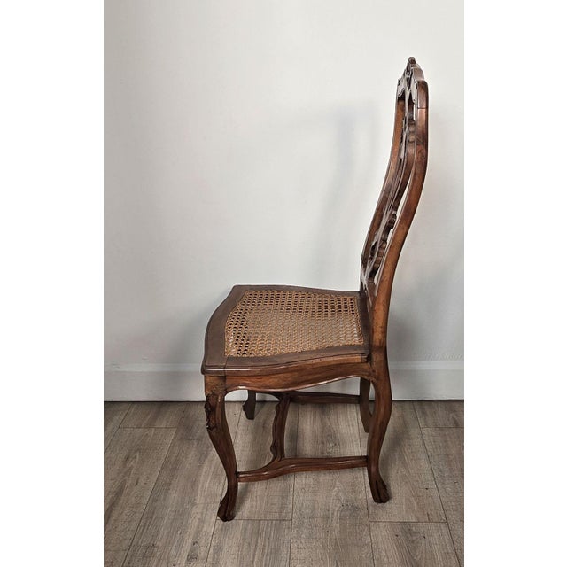 Wood Set of Eight Italian Fruitwood Provincial Dining Chairs, Circa 1920 For Sale - Image 7 of 8