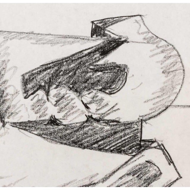 Seymour Lipton (American, 1903-1986), Abstract Expressionist Sculpture Study Sketch, Oil Crayon on Paper, 1980, signed and...