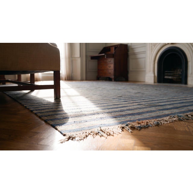Early 20th Century Indian Cotton Dhurrie Carpet ( 12' x 14'4'' - 366 x 436 ) For Sale - Image 9 of 10
