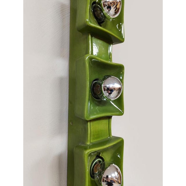 1970s Vintage Green Wall Lamp from Pan Keramik, 1970s For Sale - Image 5 of 5