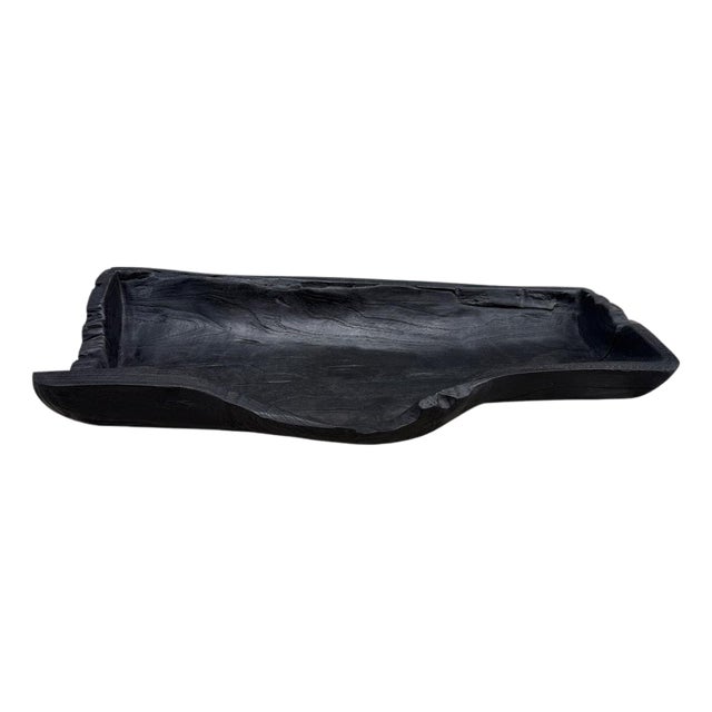 Andrianna Shamaris Sculptural Charred Teak Wood Vessel For Sale