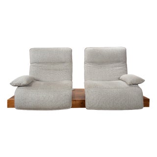 Grey Fabric Wave Three Electric Two-Seater Sofa by Koinor For Sale
