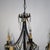 Vintage Ebonized & Gold Gilt Six-Light Foliate Form Crystal Chandelier C1940 For Sale - Image 4 of 7