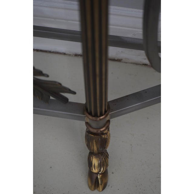 Maitland Smith French Empire Marble Top Steel Base Console Table For Sale - Image 15 of 17