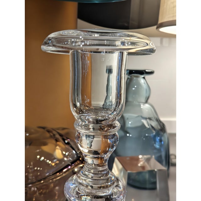 Steuben Steuben Crystal Baluster Candlestick With Air-Trap Detail For Sale - Image 4 of 15