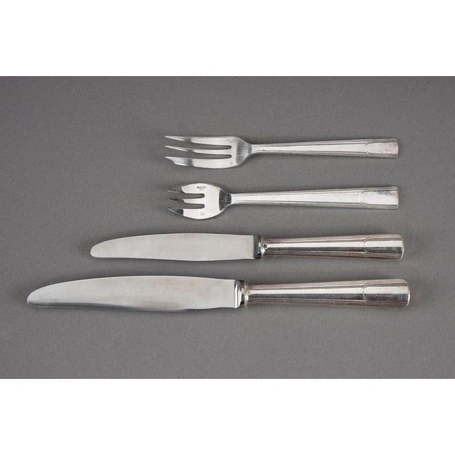 Gabon Model Flatware Silver-Plated Metal Cutlery Set, 1937, Set of 144 For Sale - Image 13 of 18