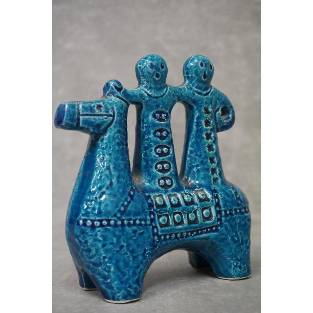 Rimini Blu Ceramic Horse Riders Sculpture by Aldo Londi for Bitossi, Italy, 1950s-60s For Sale - Image 6 of 6