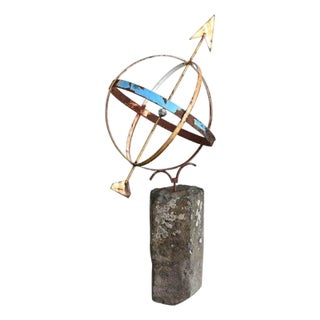 English 19th Century Garden Armillary Sphere on Column For Sale