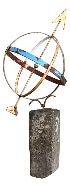 English 19th Century Garden Armillary Sphere on Column
