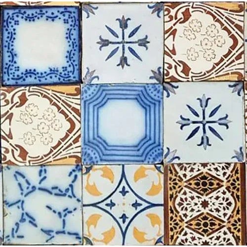 Ochre Glazed Relief Tiles, 1920s, Set of 119 For Sale - Image 4 of 11