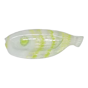 Mid Century Fused Glass Abstract Fish Tray by Edwin D. Walter