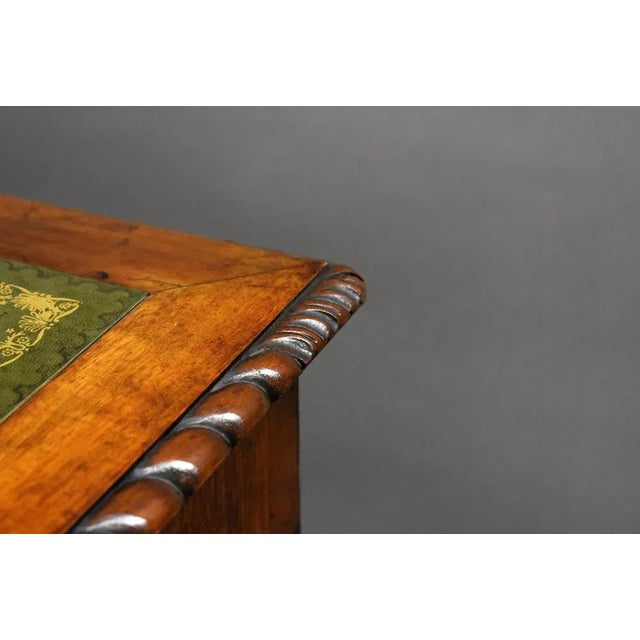 Vintage Burr Walnut Pedestal Desk, 1920 For Sale - Image 10 of 12
