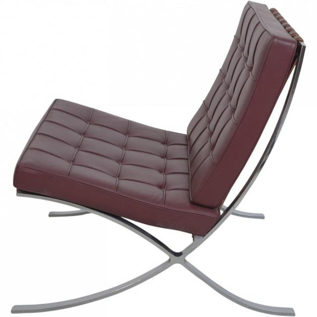 Barcelona Chair in Burgundy Leather by Ludwig Mies van der Rohe, 2000s For Sale - Image 17 of 18