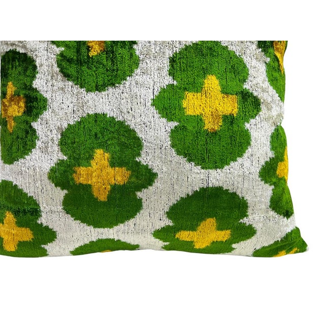 Velvet Silk Cushion Cover with Floral Design, 2000s For Sale - Image 4 of 11