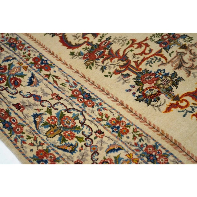 Extremely Fine Antique Persian Tehran Rug Wool With All Design in Silk 4'5'' X 6'8'' For Sale In New York - Image 6 of 12