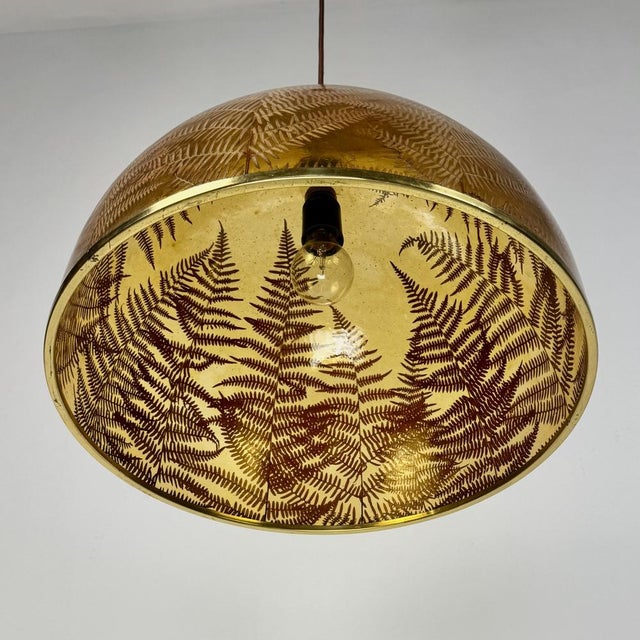 Goldenrod Mid-Century Resin Fern Pendant Lamp, Italy, 1970s For Sale - Image 8 of 11