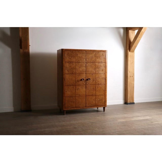 Art Deco Wardrobe in Burl Walnut, Italy, 1930s For Sale - Image 4 of 17