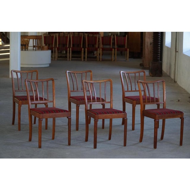 Danish Modern Dining Chairs in Oak and Upholstered Seats, 1950s, Set of 6 For Sale - Image 13 of 18