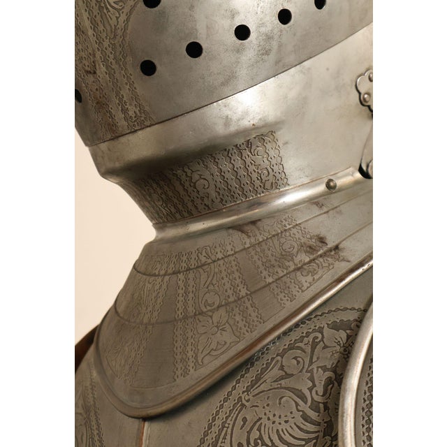 Marto Toledo Spanish Engraved Full Suit of Armor with Sword For Sale - Image 16 of 18