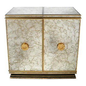 Art Deco Style Antiqued Mirror Bar Cabinet