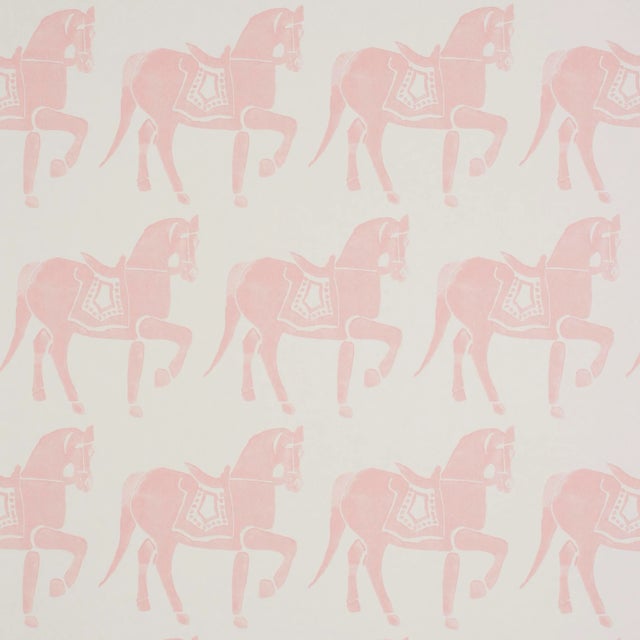 Not Yet Made - Made To Order Schumacher x Molly Mahon Marwari Horse Wallpaper in Pink For Sale - Image 5 of 5