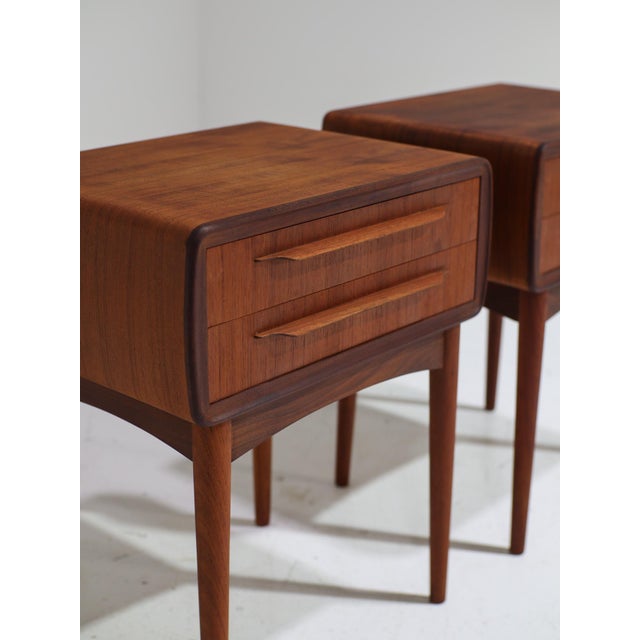 Teak Bedside Tables by Johannes Andersen for Silkeborg Møbelfabrik, Denmark, 1960s, Set of 2 For Sale - Image 6 of 12