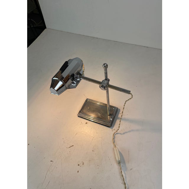 Industrial Dactyl, Art-Deco Desk Lamp by Jean Chavanis for Pirouett, France, 1940s For Sale - Image 3 of 18