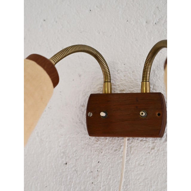 1960s Scandinavian Wall Lamp with Two Light Points, 1960s For Sale - Image 5 of 6