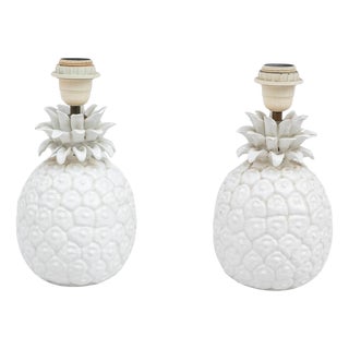 Porcelain Ananas Table Lamps, 1970s, Set of 2 For Sale