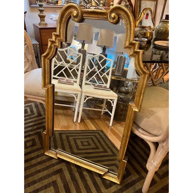 1980s LaBarge Style Gold Leaf Wall Mirror For Sale - Image 5 of 13