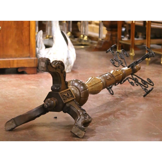 Early 20th Century French Louis XV Walnut and Wrought Iron Hall Tree For Sale - Image 9 of 9