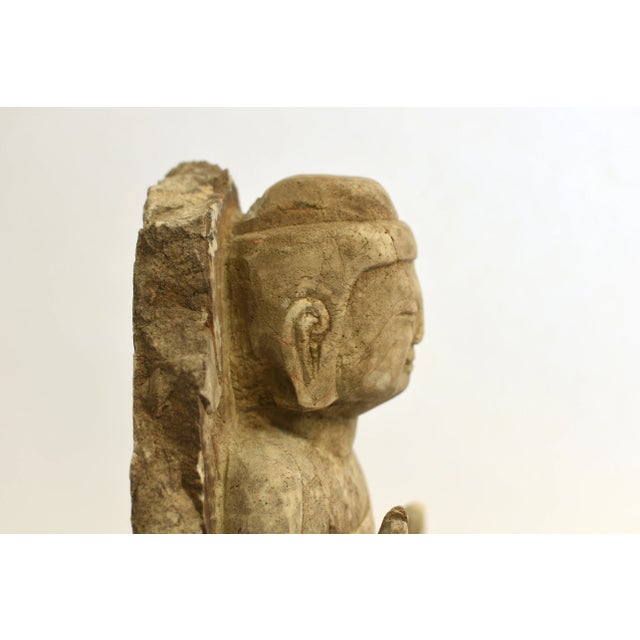Stone 19th Century Solid Stone Young Buddha Shakyamuni 23 Lb For Sale - Image 7 of 16