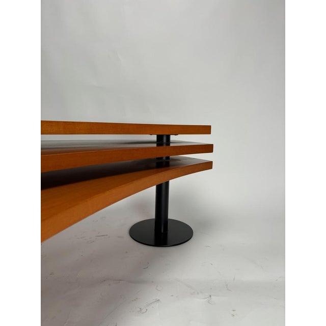 Black Monumental Postmodern Wooden 3-Tier Coffee Table, Italy, 1980s For Sale - Image 8 of 10