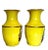 Maitland - Smith Pair of Vintage Maitland-Smith Hand Painted Lemon Yellow Asian Portrait Vases For Sale - Image 4 of 11