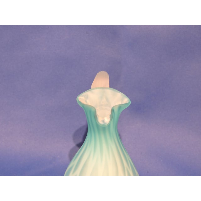 Glass Circa 1880 Mt. Washington Glass House Venetian Style Hand Blown Cased Satin Blue Glass Cruet For Sale - Image 7 of 10