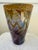 Modern Glass Vase with completed in an impressive scale. A vibrant blue interior is set into a neutral exterior with...