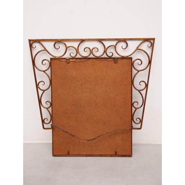 Art Deco Wrought Iron Wall Mirror, Belgium, 1930 For Sale - Image 8 of 9