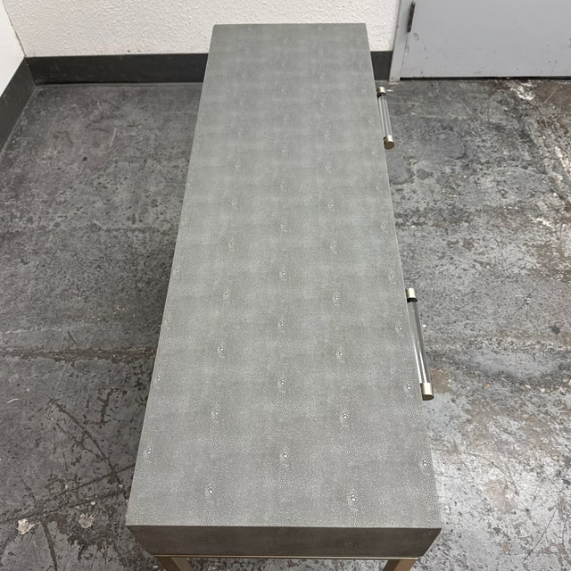 Jamie Young Kain Faux Shagreen Console Table For Sale In San Francisco - Image 6 of 12