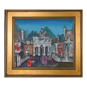 Paris Street With Monuments, Acrylic Painting by Charles Cobelle