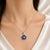 Contemporary Late 20th Century 14K White Gold Diamond Sapphire Flower Slide Pendant Necklace For Sale - Image 3 of 3