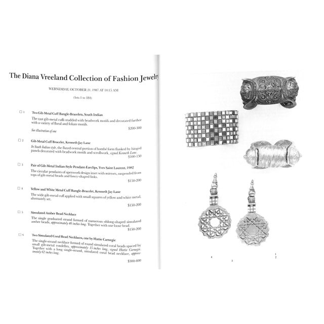 White The Diana Vreeland Collection of Fashion Jewelry 1987 Sotheby's New York For Sale - Image 8 of 10