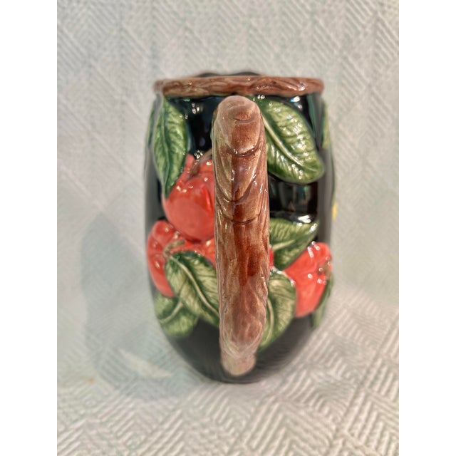 1990s 1991 Fitz and Floyd Omnibus Collection Majolica Style Hand Painted Pitcher For Sale - Image 5 of 11