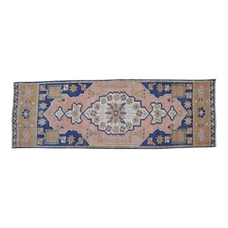 1960s Vintage Hand Knotted Turkish Rug - 1′5″ × 4′1″ For Sale